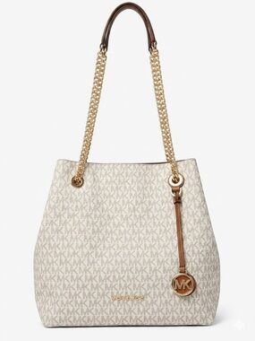 Michael Kors Jet Set Chain Tote – Vanilla MK Signature – New with Tags